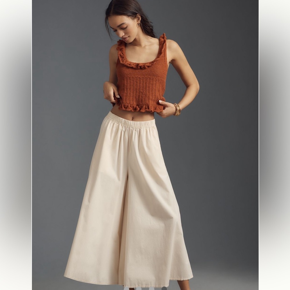 Pilcro Rust Ruffle Knit Tank Top Sz L NEW - Picture 4 of 8